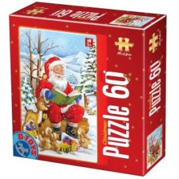 Puzzle Copii 60 Piese, Mos Craciun Citind Povesti, D-toys