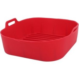 Forma Patrata pentru Copt, Rosie, Silicon Alimentar, pentru Friteuza cu Aer Cald, 15.50 x 15.50 x 5 cm, Grunberg