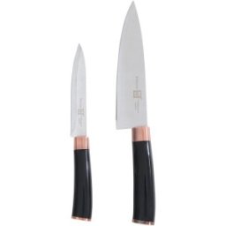 Cutite Bucatarie, Otel Inoxidabil, Maner Plastic, 2 Bucati, Grunberg