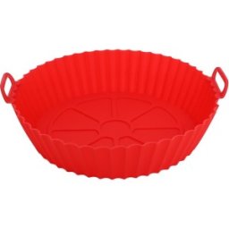 Forma Rotunda pentru Copt, Rosie, Silicon Alimentar, pentru Friteuza cu Aer Cald, 20 x 20 x 6.50 cm, Grunberg