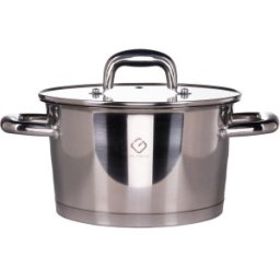 Cratita din Inox, Capac din Sticla, 20 cm, 3.20 l, Argintie, Grunberg