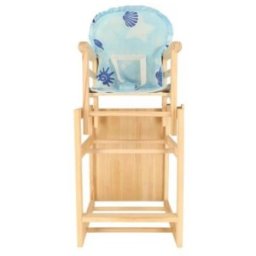 Scaun de Masa Multifunctional pentru Copii Jolly Kids, Lemn, Sezut Albastru, Maro, Jolly Kids