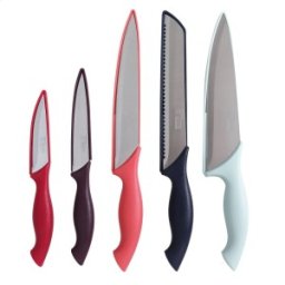 Cutite de Bucatarie, Otel Inoxidabil, Maner Plastic, 5 Bucati, Grunberg