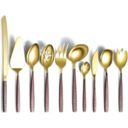 Tacamuri, 18/0 Inox, Auriu/Maro, 10 Bucati, Berglander