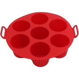 Forma Briose, Silicon Alimentar, pentru Friteuza cu Aer Cald, Rosie, 20 x 20 x 7.50 cm, Grunberg