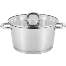 Set 2 x Cratita din Inox, Capac din Sticla, 28 cm, 8.20 l, Argintie, Grunberg