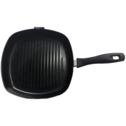 Set 2 x Tigaie pentru Gratar, Otel, Invelis Antiaderent, 24 x 24 cm, Neagra, Grunberg