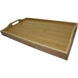 Set 2 x Tava pentru Servit, cu Picioare Pliabile, din Bambus, Bej, Grunberg