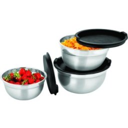 Set 2 x 3 Boluri din Inox cu Capace din Plastic, Grunberg
