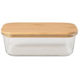 Set 2 x Caserola Alimente, cu Capac, Bambus, 40 x 36 x 26 cm, 640 ml