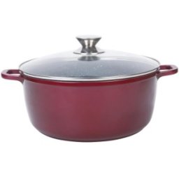 Set 2 x Cratita din Aluminiu, cu Capac, pentru Gemuri si Sosuri, 30 cm, 7.50 l, Rosie, Grunberg