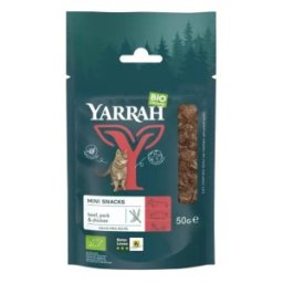 Hrana Uscata Bio pentru Pisici, Mini Snack cu 97% Carne, 50 g, Yarrah
