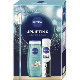 Caseta Cadou Femei Nivea Uplifting, Gel Dus Hawaii 250 ml, Deodorant Spray 150 ml