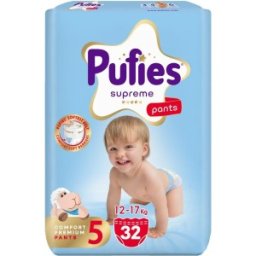 Scutece Pufies Supreme Pants, Marimea 5 Junior, 12-17 kg, 32 Bucati