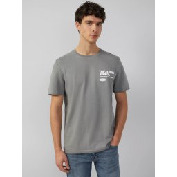 s.Oliver Tricou barbati la baza gatului, Regular fit, cu imprimeu Ford®, Gri inchis (SELECTATI MARIMEA: S)