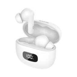 Aligator TWS08WT – Căști wireless cu ANC, 200 mAh + 2 x 30 mAh, IP40, alb