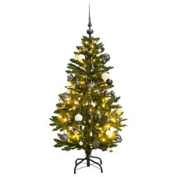 Brad Craciun artificial articulat cu 150 LED-uri/globuri 120 cm GartenMobel Dekor