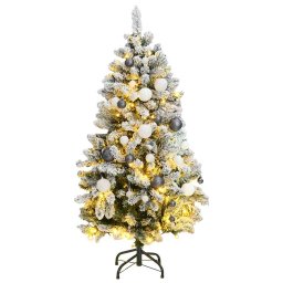 Brad Craciun artificial articulat cu 150 LED-uri/globuri 120 cm GartenMobel Dekor