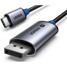 CABLU video Ugreen, "CM556" adaptor USB Type-C (T) la DisplayPort 1.4(M), 1m, rezolutie maxima 8K UHD (7680 x 4320) la 60 Hz, negru