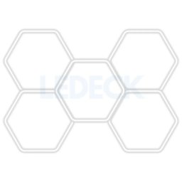Lumină LED Hexagonală Profesională Aluminiu– 5 Module 210x299CM – Service Auto, Detailing, Ateliere, Spații Comerciale