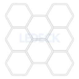 Lumină LED Hexagonală Profesională Aluminiu – 8 Module 299x315CM - Service Auto, Detailing, Ateliere, Spații Comerciale