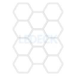 Lumină LED Hexagonală Profesională Aluminiu – 11 Module 299x415CM - Service Auto, Detailing, Ateliere, Spații Comerciale