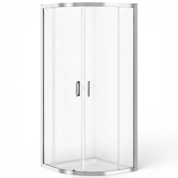 Cabina dus, semirotunda, Cersanit Arteco, 90 x 90 x 190 cm, usa glisante, profil cromat, sticla transparenta, Clean Pro, role duble,