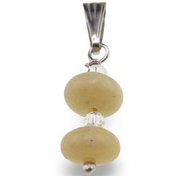 Pandantiv Jad Olive rondele 8mm si Zirconiu sfere fatetate 3mm