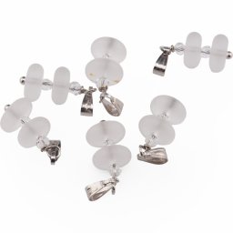 Pandantiv Cuart transparent mat rondele 8mm si Zirconiu sfere fatetate 3mm
