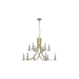 Searchlight 41612-12SB - Candelabru suspendat pe lanț ASCONA 12xE14/60W/230V