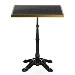 Blumfeldt Patras Lux, masă de bistro, blat de marmură, 60 x 60 cm, bază din fontă (GDMC1-PatrasLux-BK)
