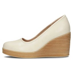 Pantofi dama, bej, casual, piele naturala, cu platforma, Filippo DP3521-23-BE-Bej (Marime: 39)