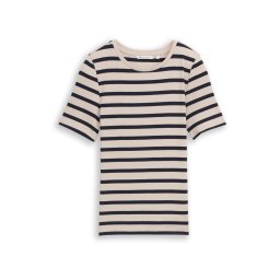 TOM TAILOR DENIM Tricou bej / bleumarin
