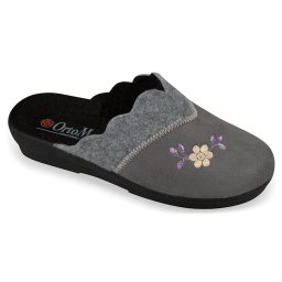 Saboti de casa, confort, dama, Mjartan 6065-T73 gri