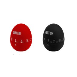 Set 2 Timere Bucatarie Forma Ou - Rosu si Negru