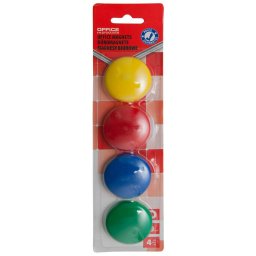 Accesorii birotica Magneti forma rotunda, diametru 40mm, 4 buc/blister, Office Products - culori asortate
