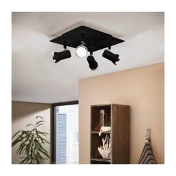 Spot LED pentru baie Eglo 780428 BABILONE 4xGU10/3W/230V IP44 negru