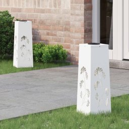 Lumina LED Solara pentru Alei 2 pcs Alb Otel laminat la rece GartenMobel Dekor
