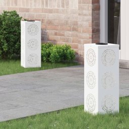Lumina LED Solara pentru Alei 2 pcs Alb Otel laminat la rece GartenMobel Dekor