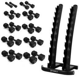 Set gantere cu suport HMS HPT 110 KG