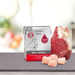 Platinum Menu Beef Chicken - hrana umeda premium pentru caini adulti