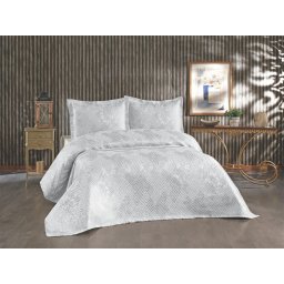 Cuvertură de pat Valentini Bianco, model brocard, Violet Grey