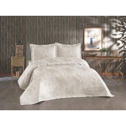 Cuvertură de pat Valentini Bianco, model brocard, Violet Cream