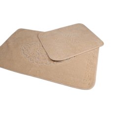 Set de 2 covorase pentru baie, bumbac 100%, Antique Bej