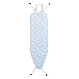 Masa de calcat Brabantia B 1005617, 124x38 cm, 7 pozitii de reglare, Suport fier de calcat, Albastru deschis