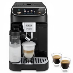 Espressor automat DeLonghi Magnifica PLUS ECAM 320.60.B, 1450W, 15 bar, 1.8l, 15 programe, 13 trepte de macinare, Ecran tactil TFT, LatteCrema Hot, Boabe de cafea, Negru