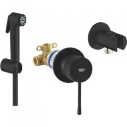 Set dus igienic Grohe Tempesta F Trigger Phantom Black, negru mat