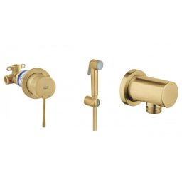 Set dus igienic Grohe Tempesta F Trigger Brushed Cool Sunrise, auriu periat mat