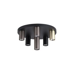 Searchlight 50570-6BK - Plafonieră TUBES, 6 x GU10, 10 W, 230 V, Ø 40 cm