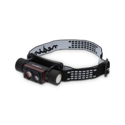 Nedis LHLR10WBK- Lanternă frontală LED reîncărcabilă, reglabilă, 10W/5V, 2200 mAh, IPX8, neagră